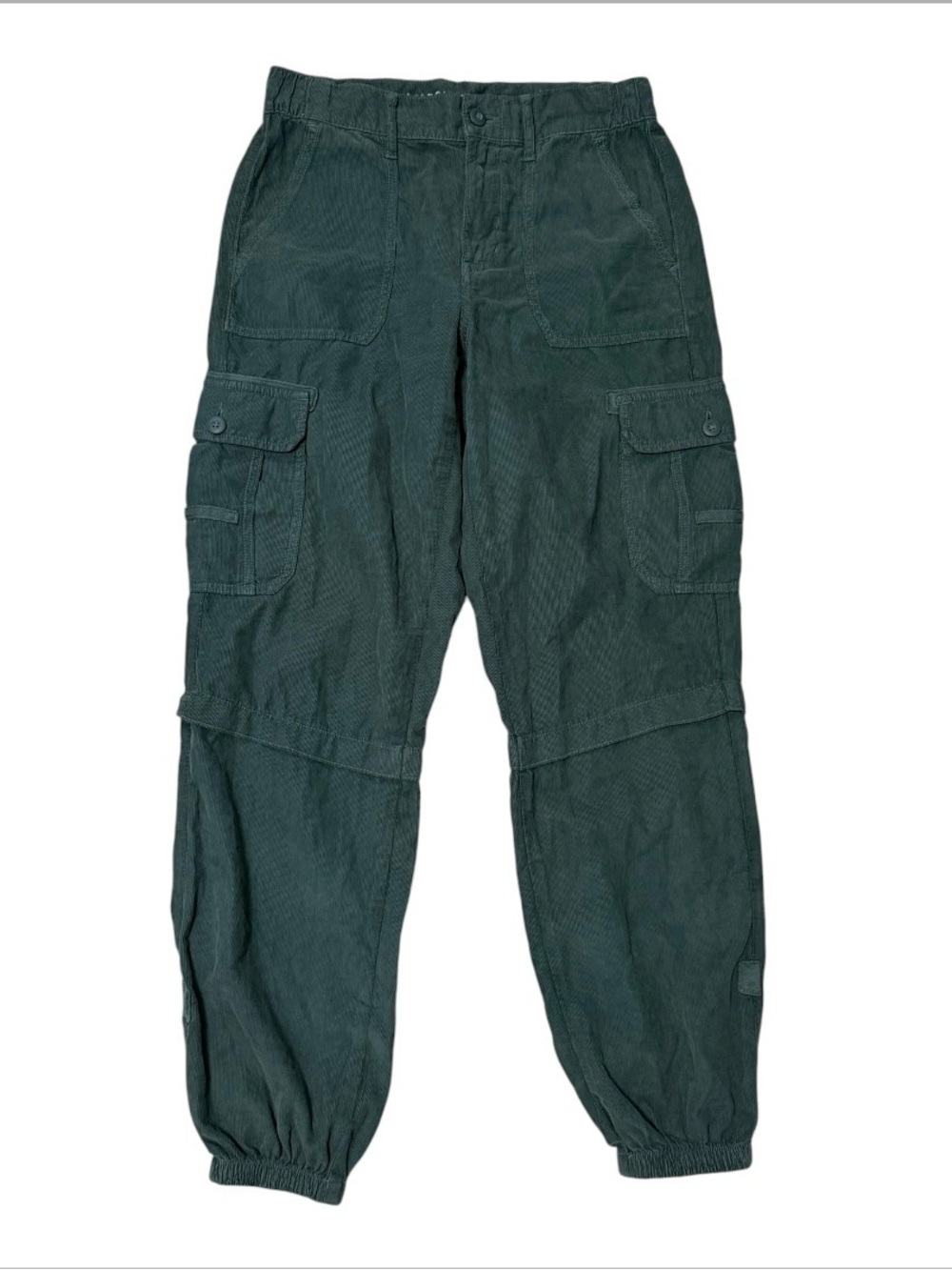 American Eagle Outfitters Dark Green Corduroy Cargo Baggy Joggers Size 4Long